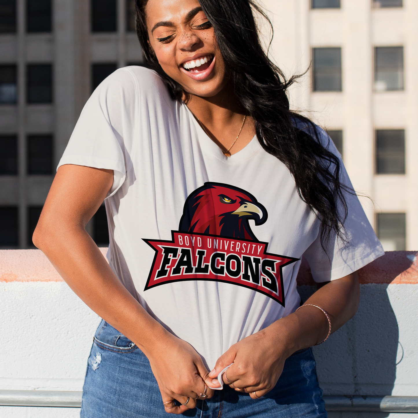 Boyd U Falcons Logo Tee - Officially Licensed Rules of the Game Series