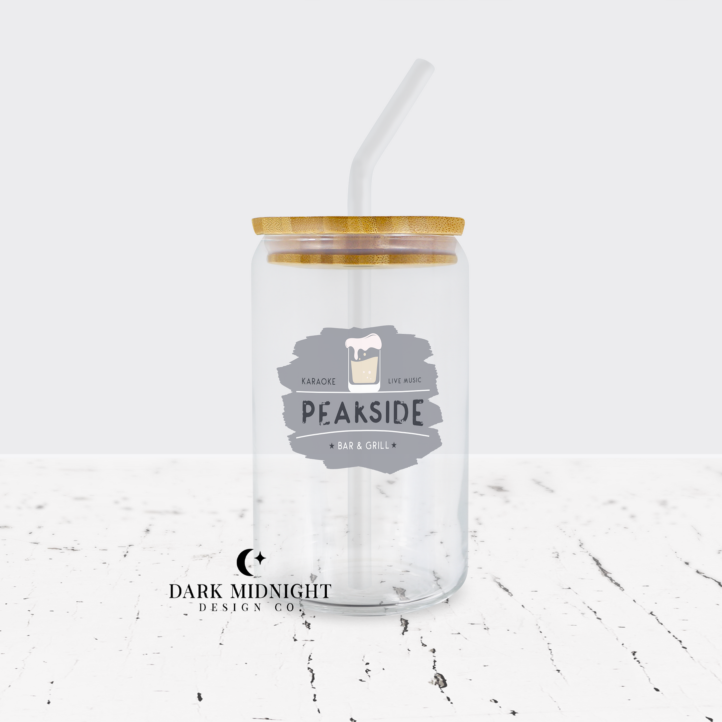 Peakside Bar Logo 16oz Glass Can - Officially Licensed Cherry Peak Series