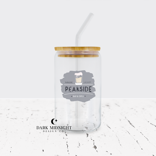 Peakside Bar Logo 16oz Glass Can - Officially Licensed Cherry Peak Series