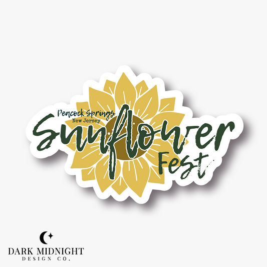 Sunflower Fest Sticker - Officially Licensed Peacock Springs Merch