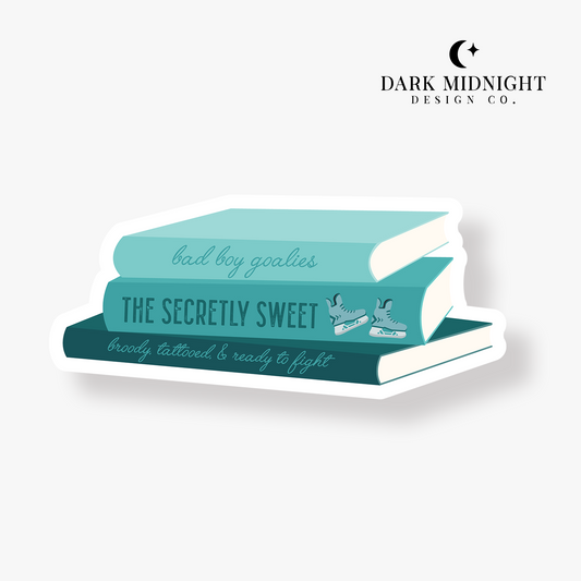 Hockey Romance Book Stack Sticker