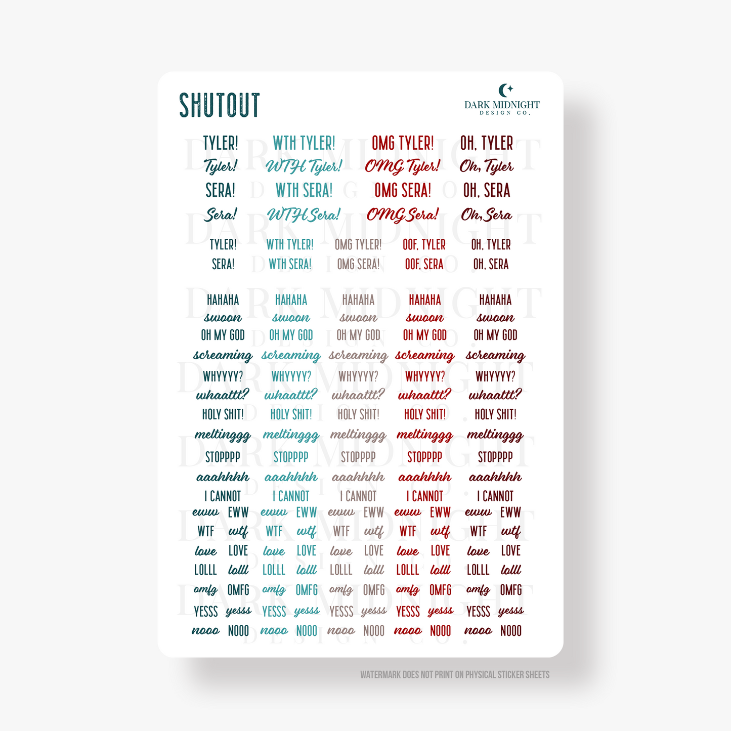 Shutout Annotation Stickers - Officially Licensed Rules of the Game Series