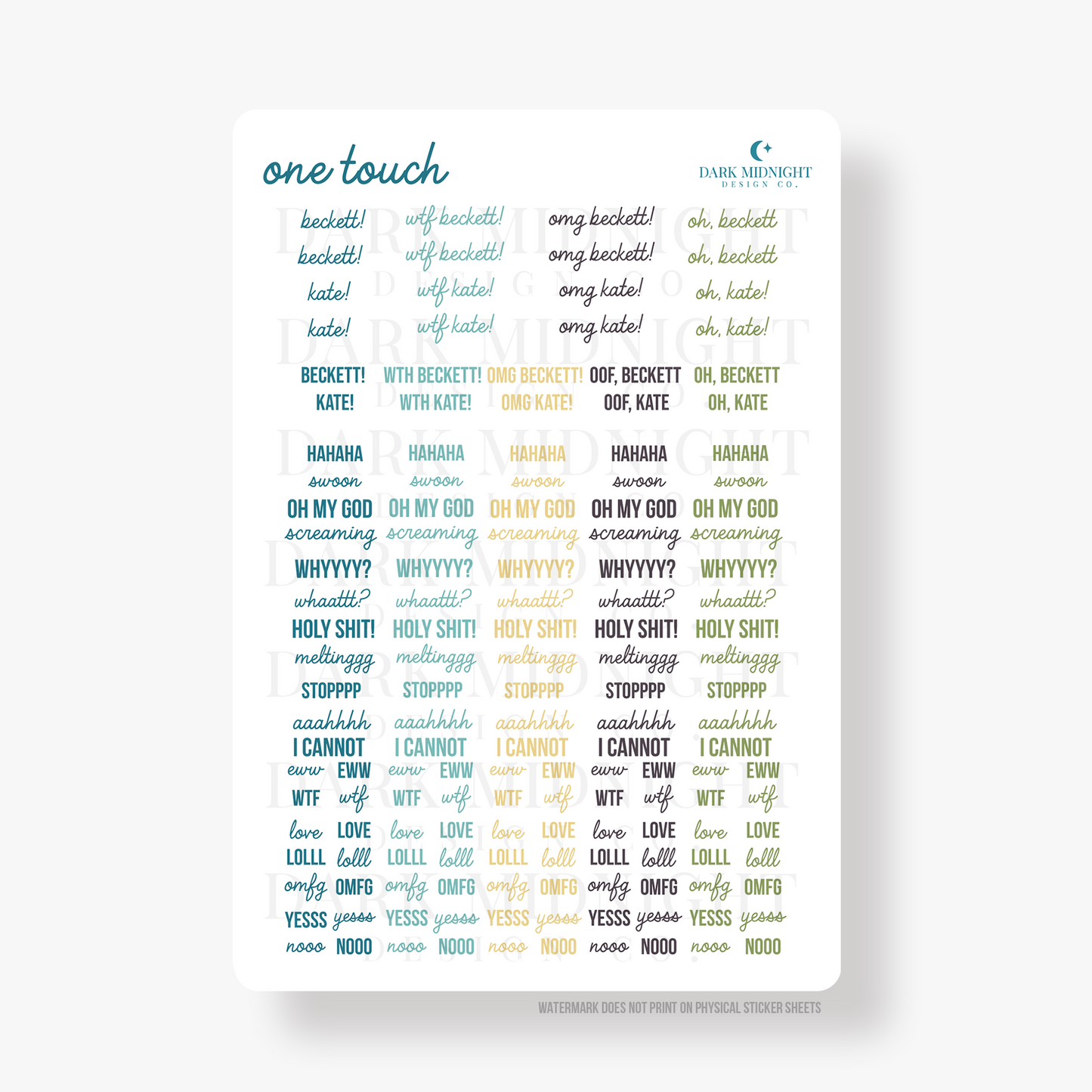 One Touch Annotation Stickers - Officially Licensed Sullivan Family Series