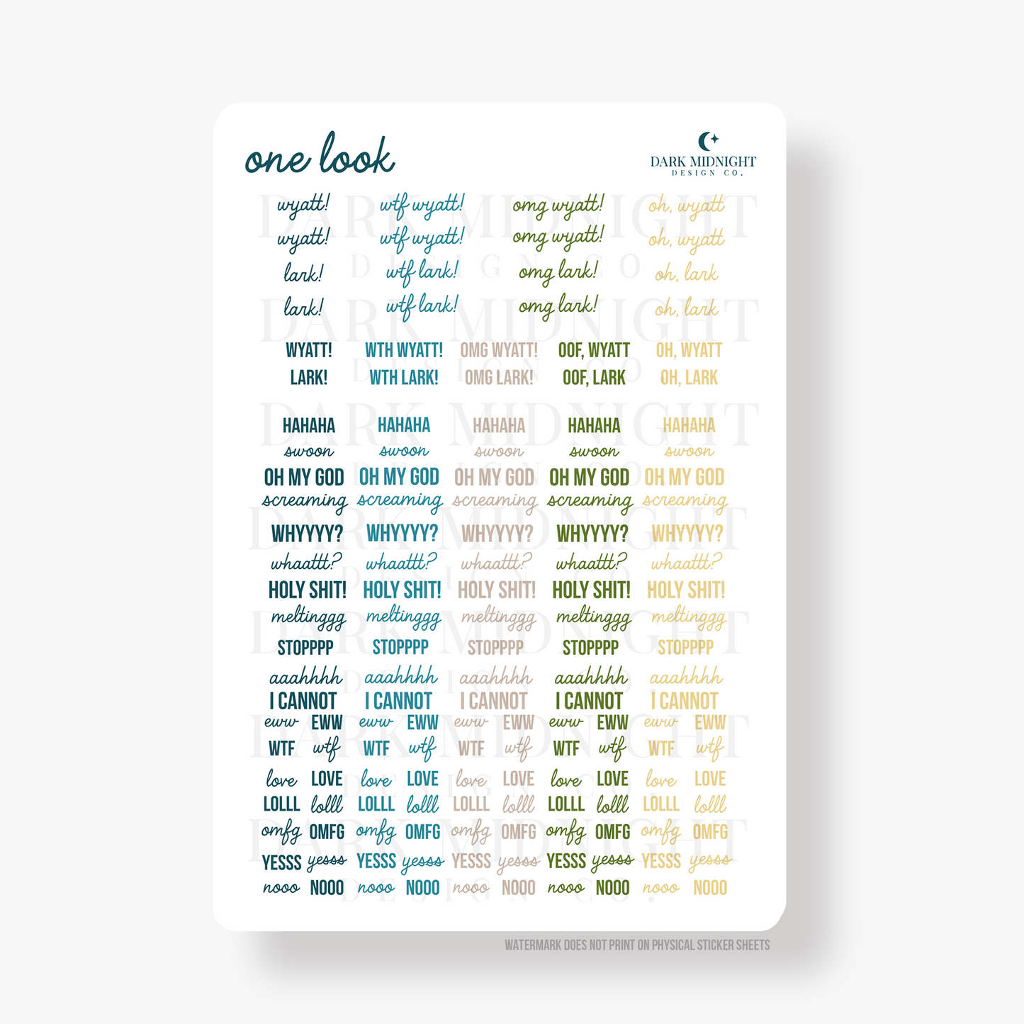 One Look Annotation Stickers - Officially Licensed Sullivan Family Series