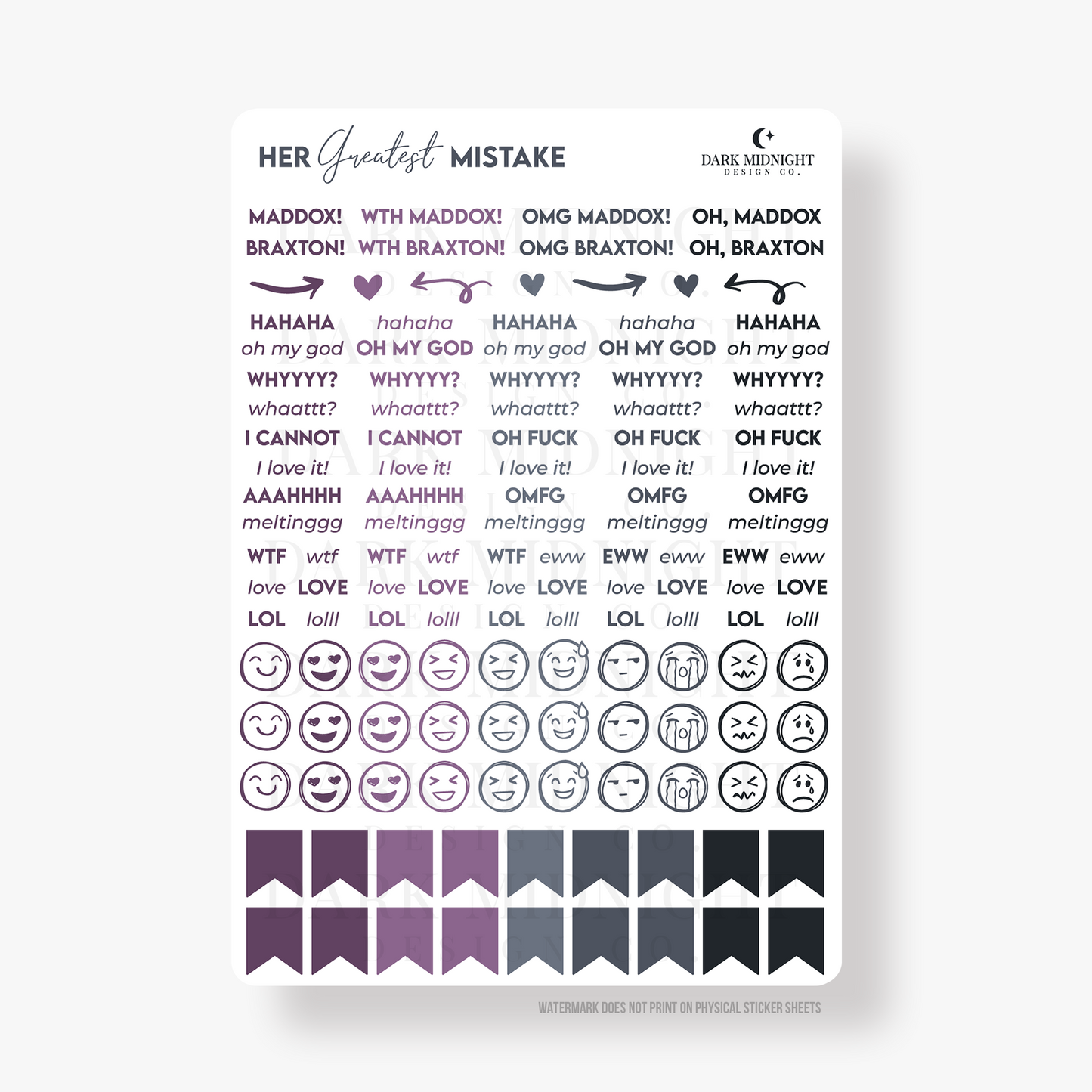 Her Greatest Mistake Annotation Stickers - Officially Licensed Greatest Love Series