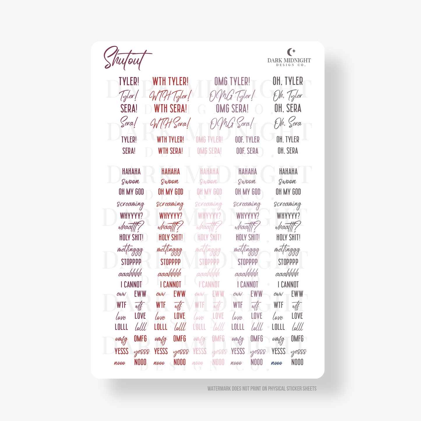 Shutout Illustrated Cover Annotation Stickers - Officially Licensed Rules of the Game Series