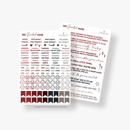 His Greatest Muse Annotation Stickers - Officially Licensed Greatest Love Series
