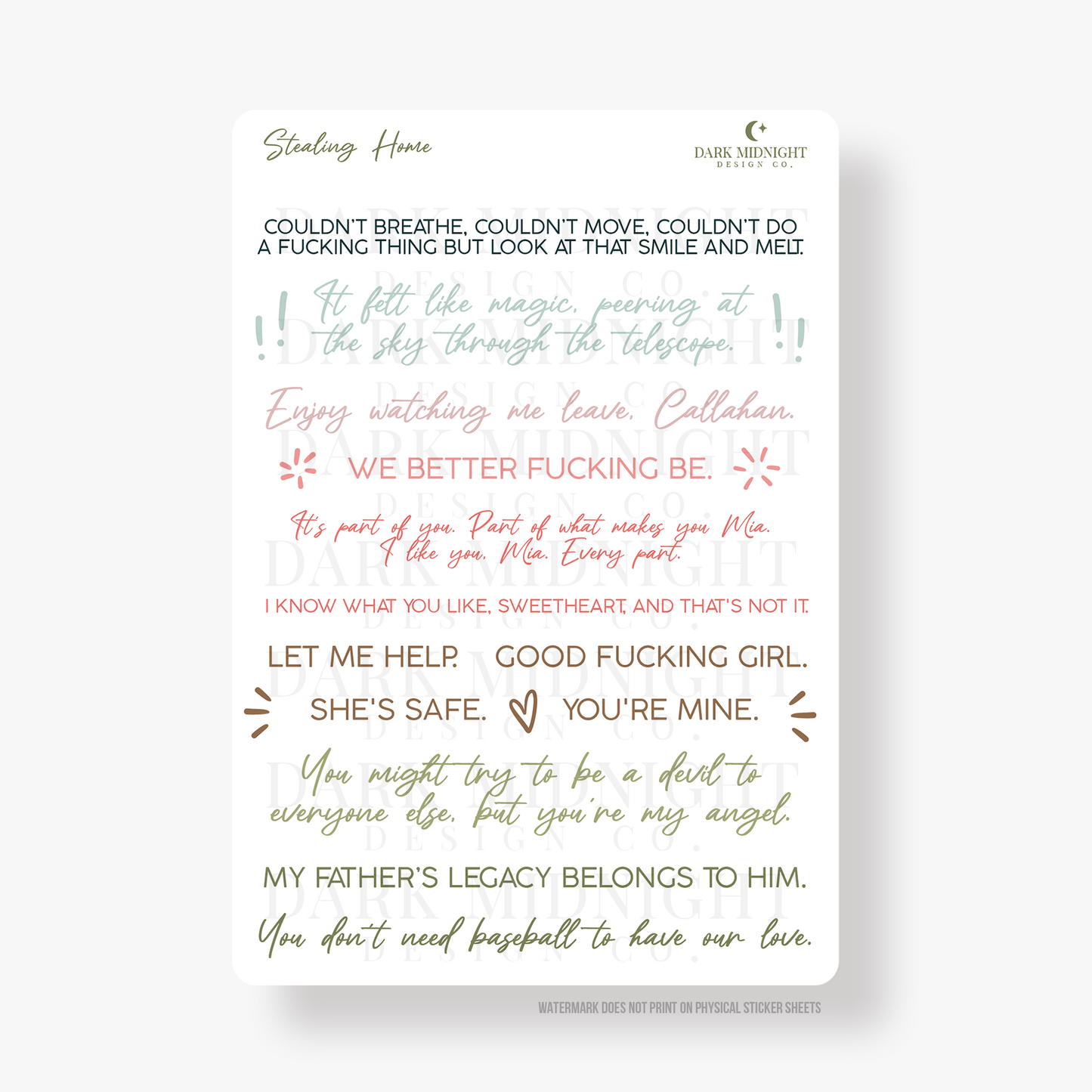 Stealing Home Annotation Stickers - Officially Licensed Beyond The Play Series