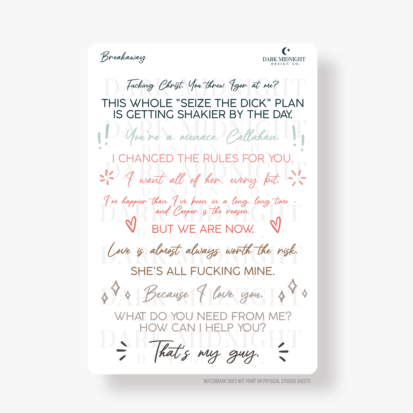 Breakaway Annotation Stickers - Officially Licensed Beyond The Play Series
