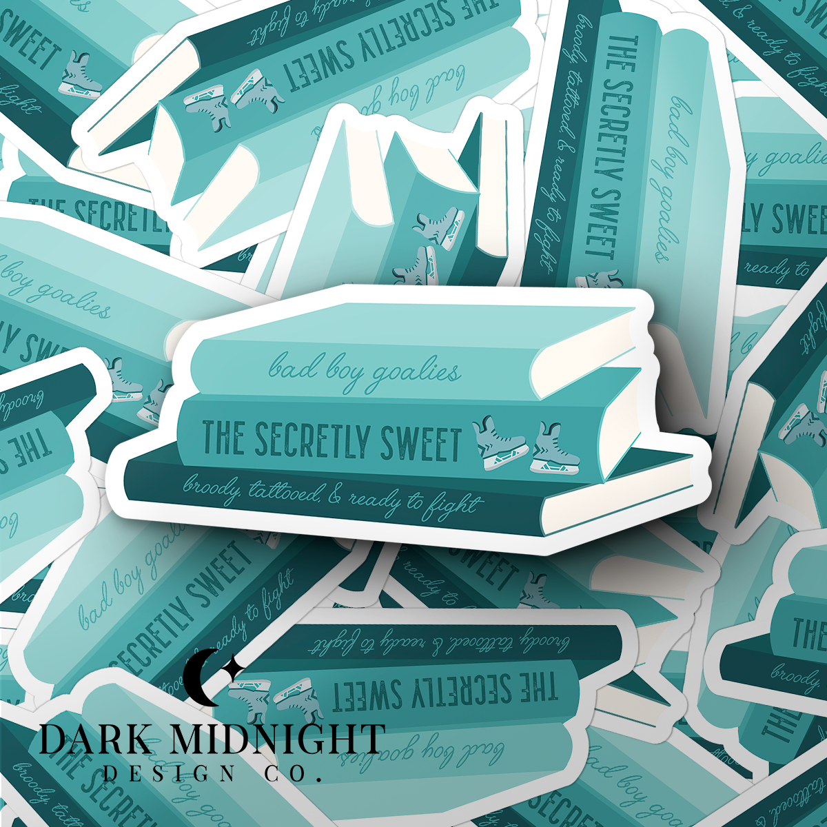 Hockey Romance Book Stack Sticker