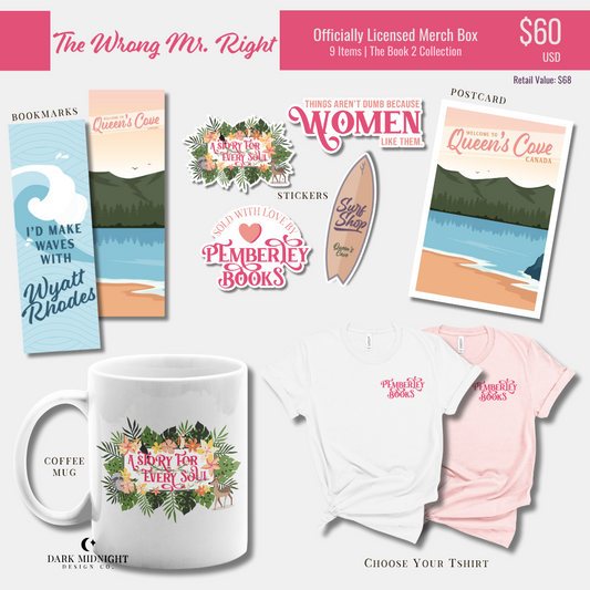 The Wrong Mr Right Merch Box - Officially Licensed Queen's Cove Series
