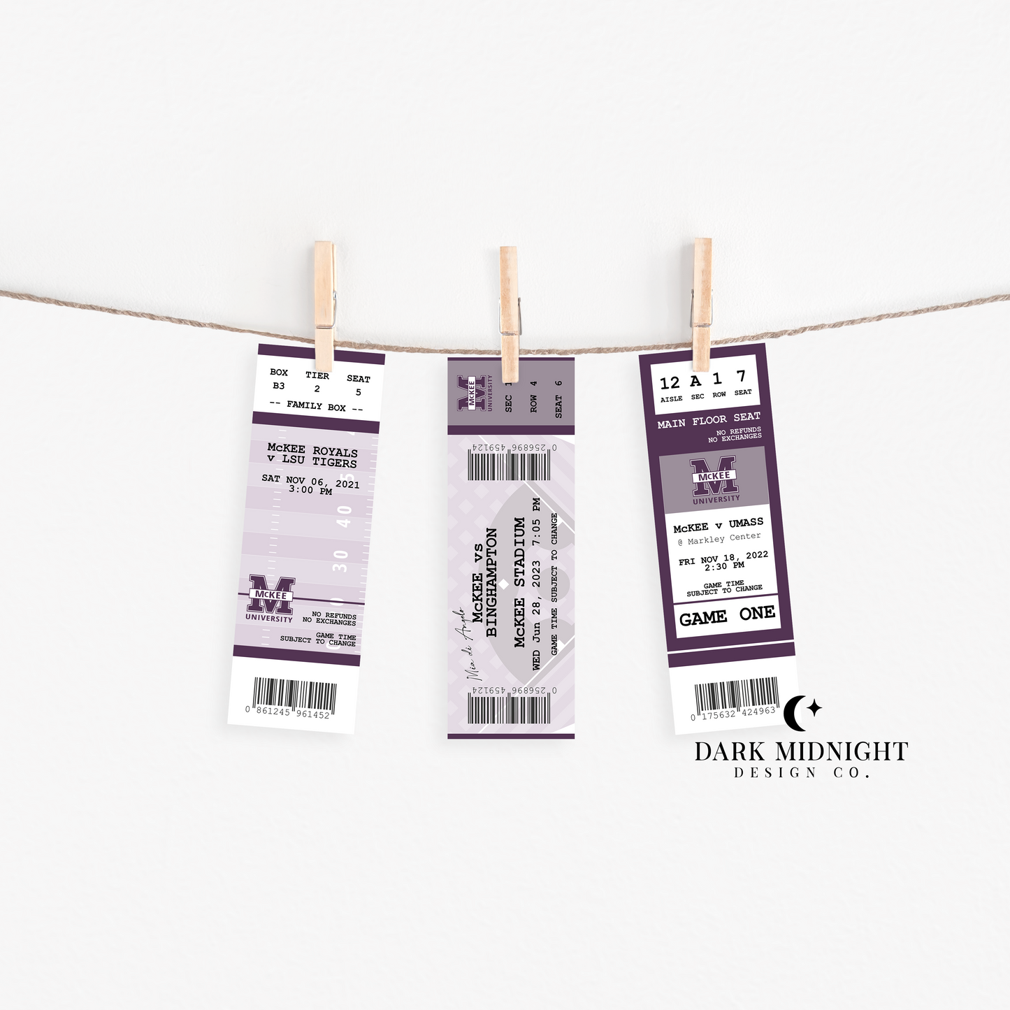 McKee Football Ticket Bookmark - Officially Licensed Beyond The Play Series