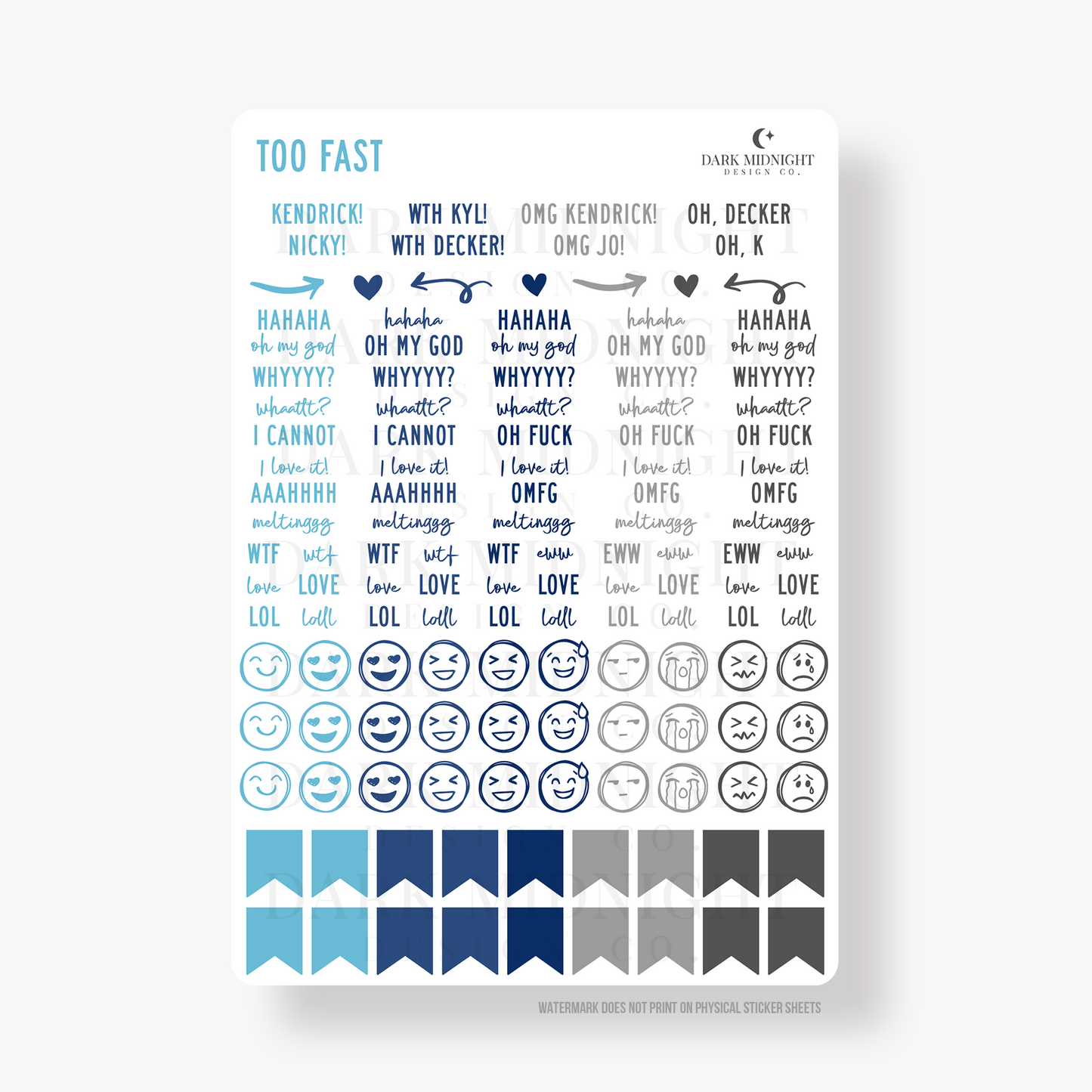 Too Fast Annotation Stickers - Officially Licensed Boys of Lake Chapel Series