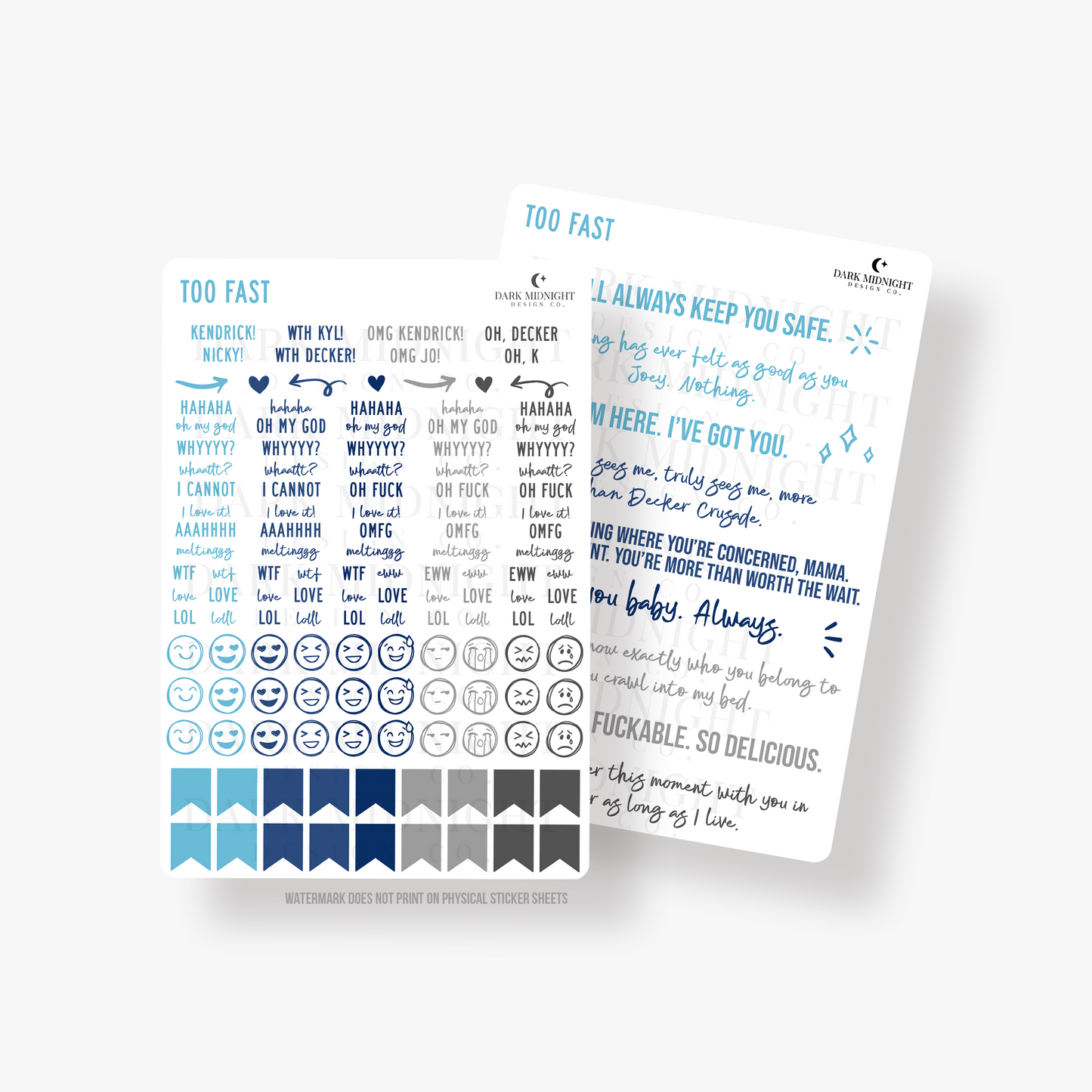 Too Fast Annotation Stickers - Officially Licensed Boys of Lake Chapel Series