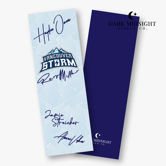 Vancouver Storm Team Signed Bookmark - Officially Licensed Vancouver Storm Series