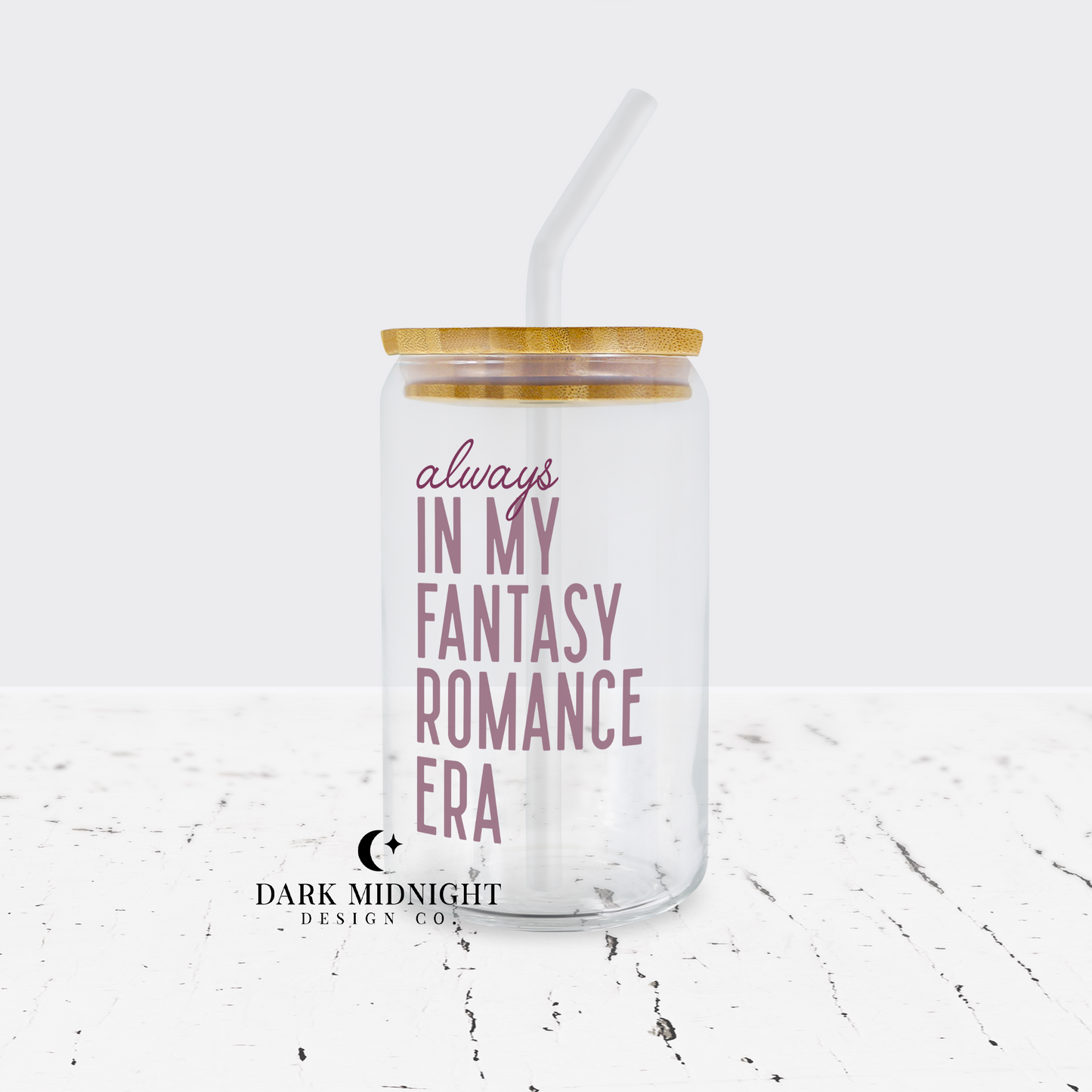 Always In My Fantasy Romance Era 16oz Glass Can