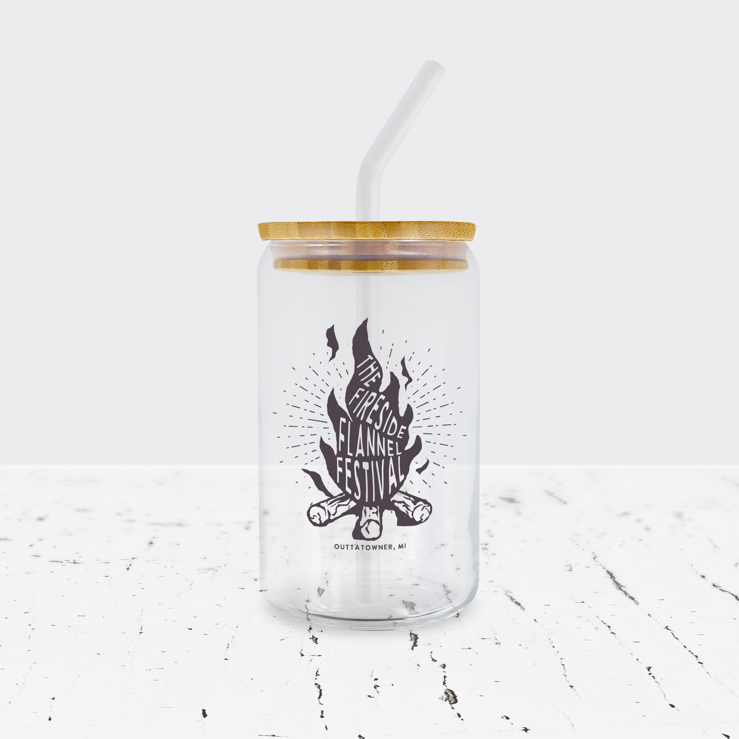 Fireside Flannel Festival 16oz Glass Can - Officially Licensed Sullivan Family Series