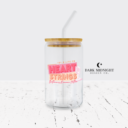 Heartstrings Logo 16oz Glass Can - Officially Licensed Heartstrings Series