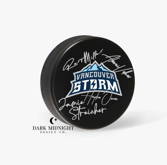 Vancouver Storm Team Signed Hockey Puck - Officially Licensed Vancouver Storm Series