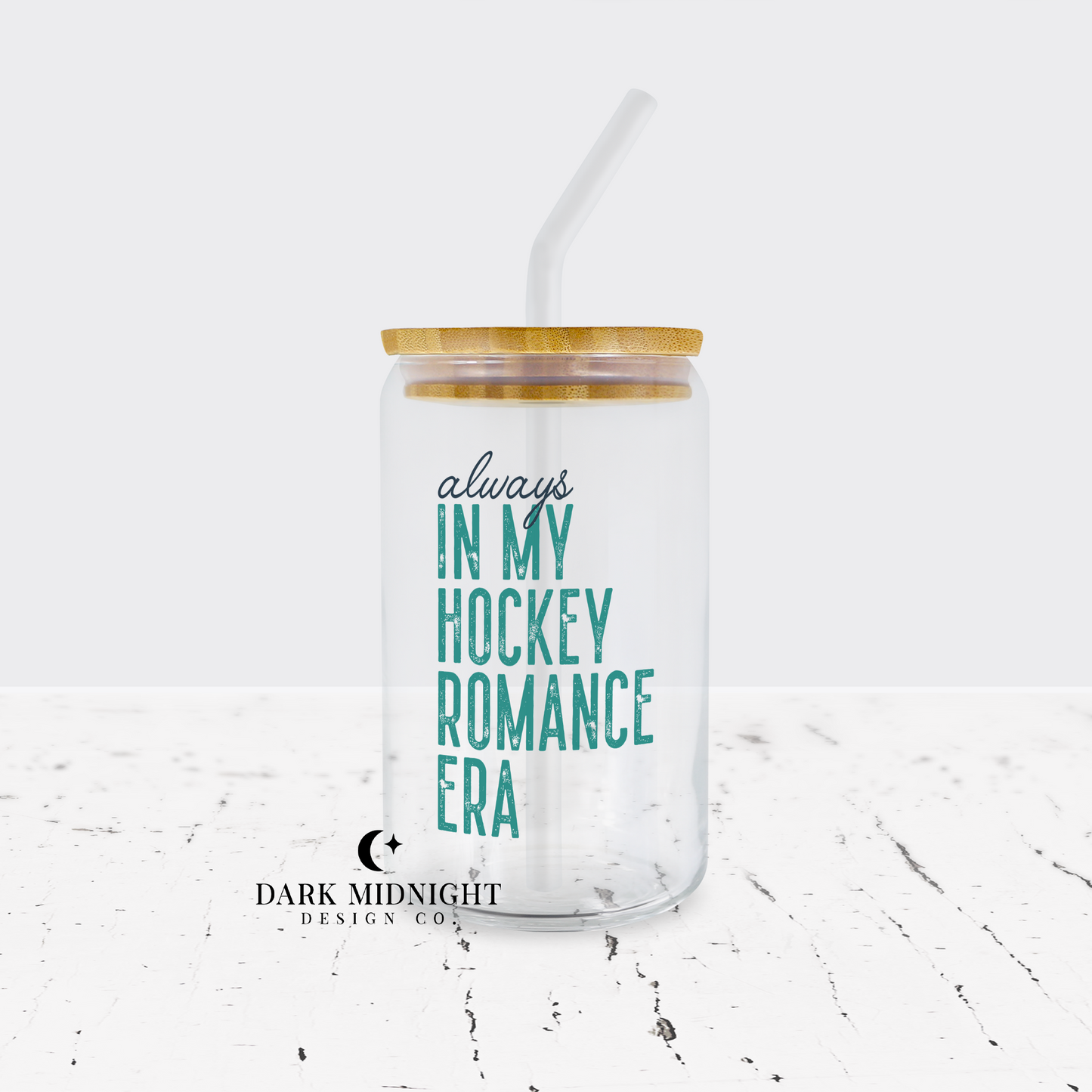 Always In My Hockey Romance Era 16oz Glass Can