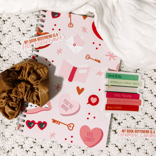 Book Boyfriend Candy Heart Sticker Book