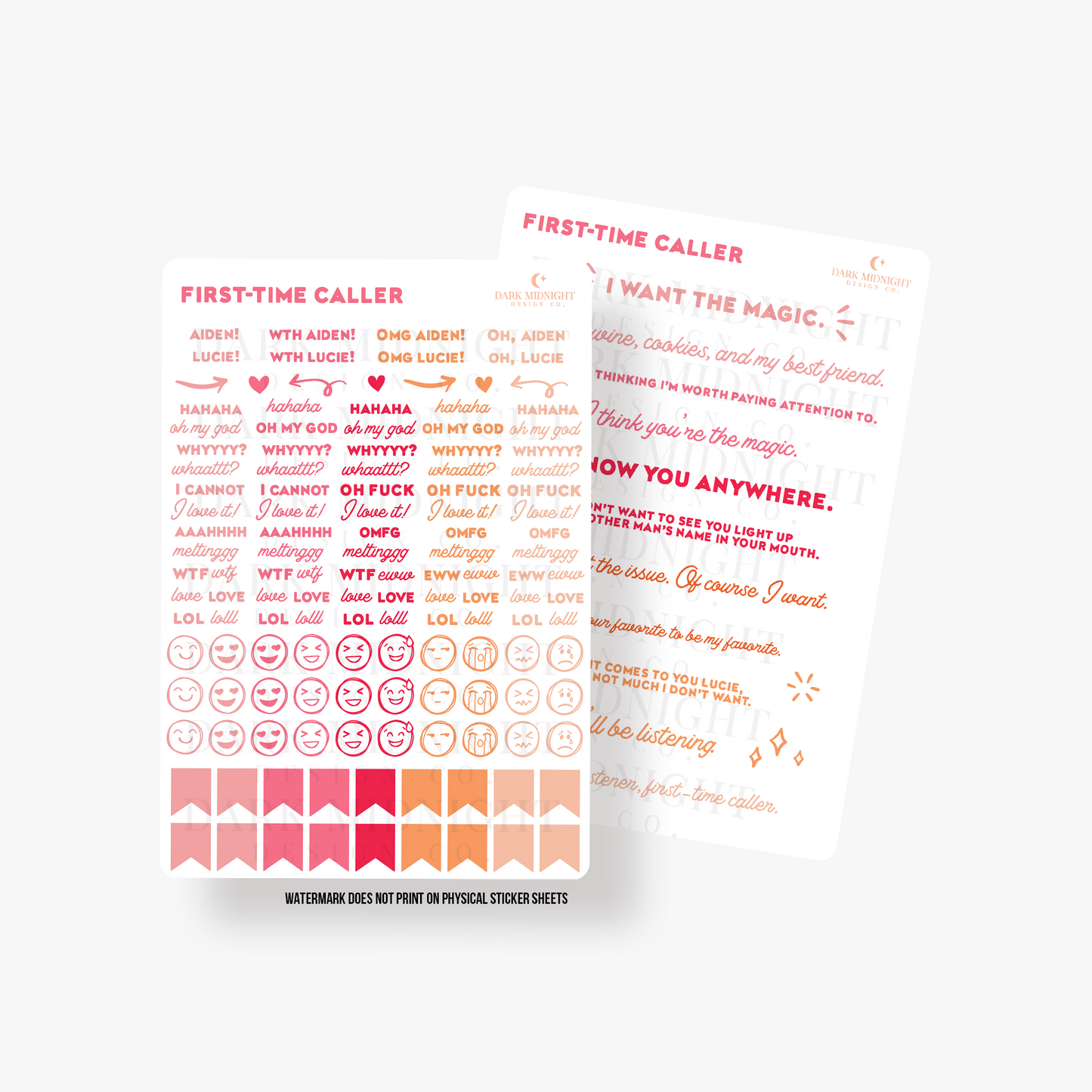 First-Time Caller Annotation Stickers - Officially Licensed Heartstrings