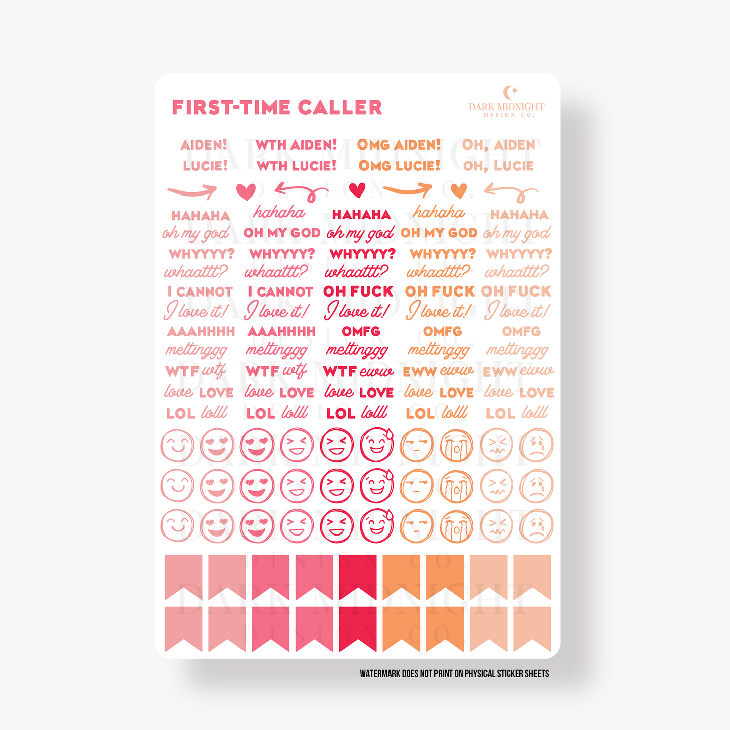 First-Time Caller Annotation Stickers - Officially Licensed Heartstrings