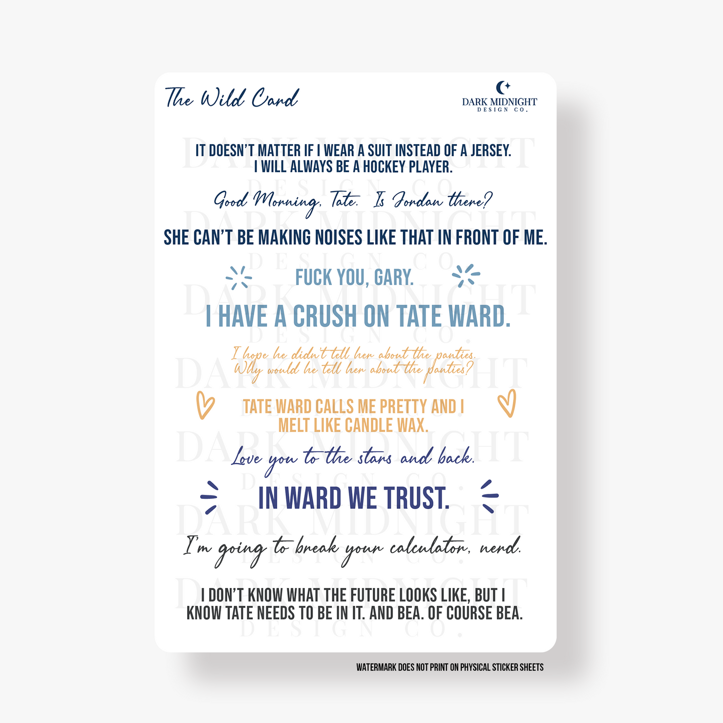 The Wild Card Annotation Stickers - Officially Licensed Vancouver Storm Series