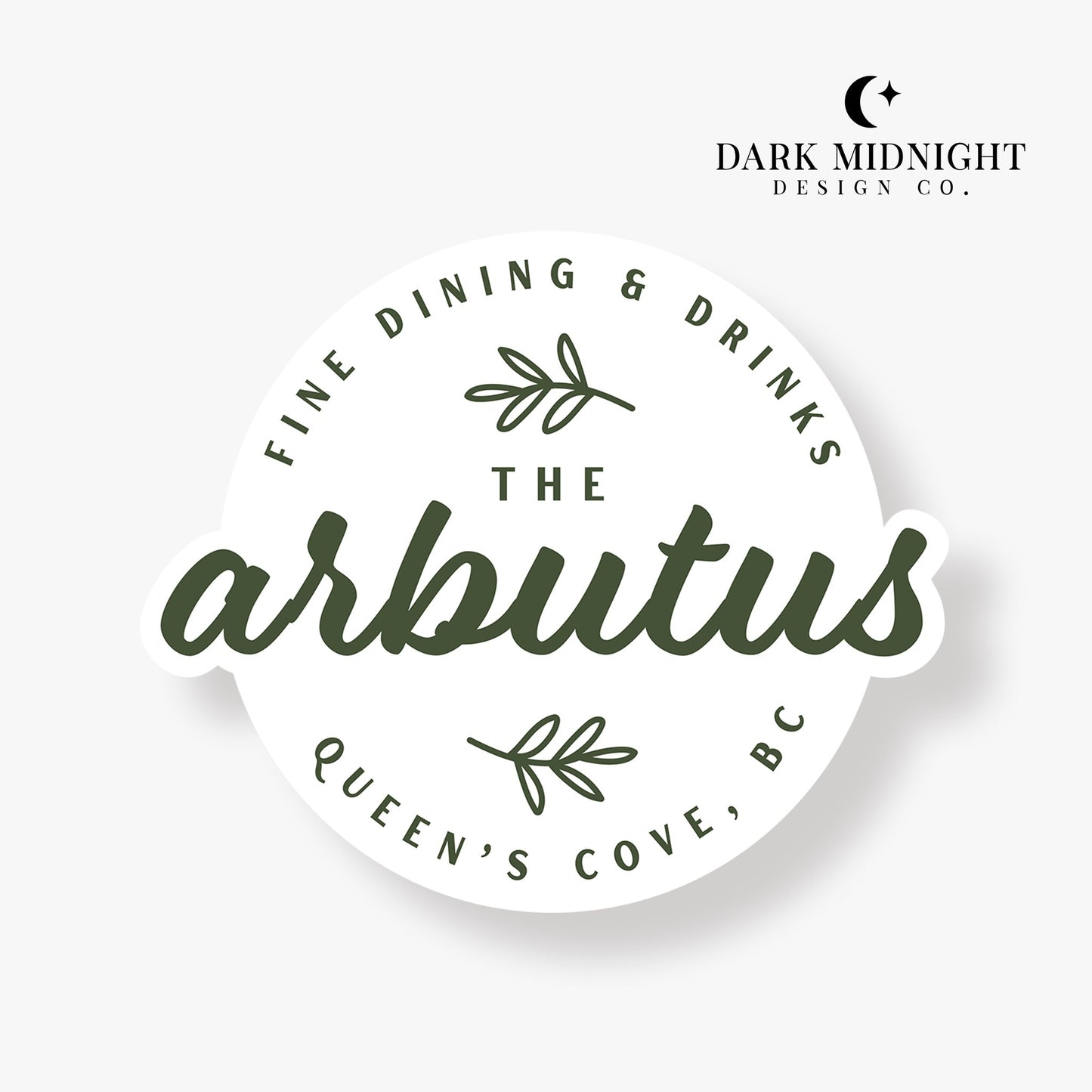Arbutus Logo Sticker - Officially Licensed Queen's Cove Series - Dark Midnight Design Co