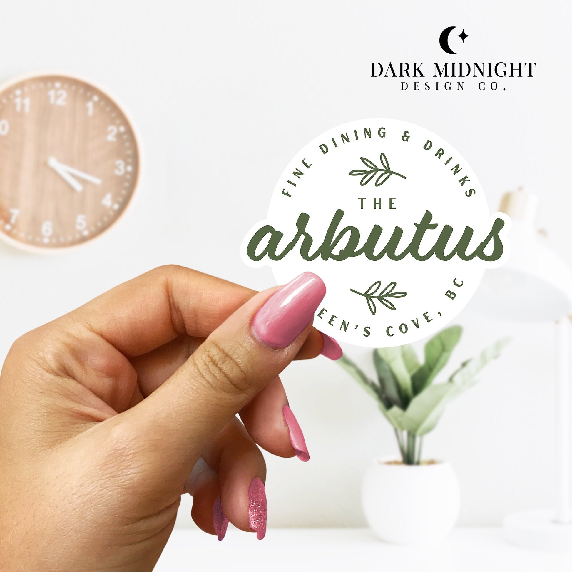Arbutus Logo Sticker - Officially Licensed Queen's Cove Series - Dark Midnight Design Co