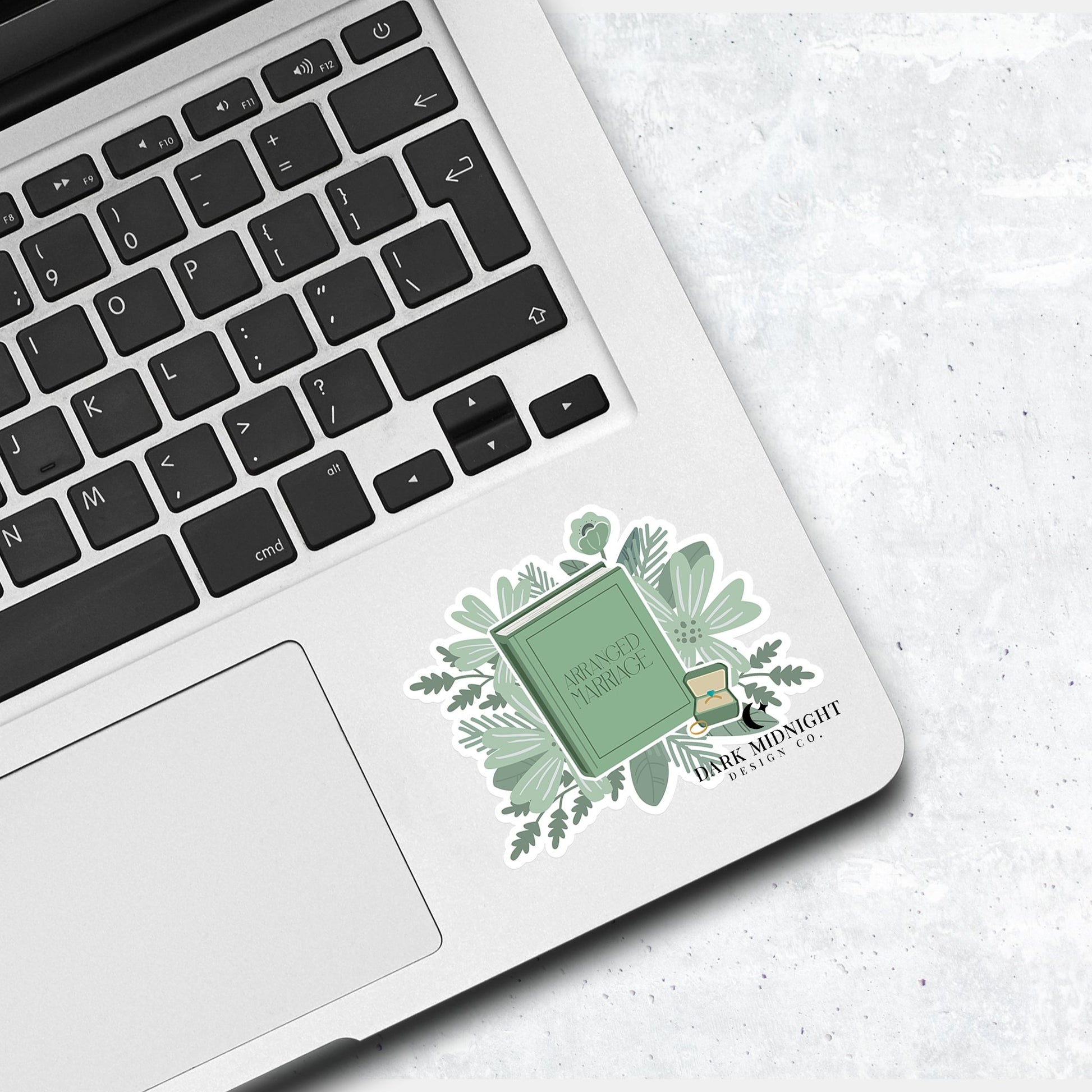 Arranged Marriage Romance - Floral Book Tropes Sticker - Dark Midnight Design Co