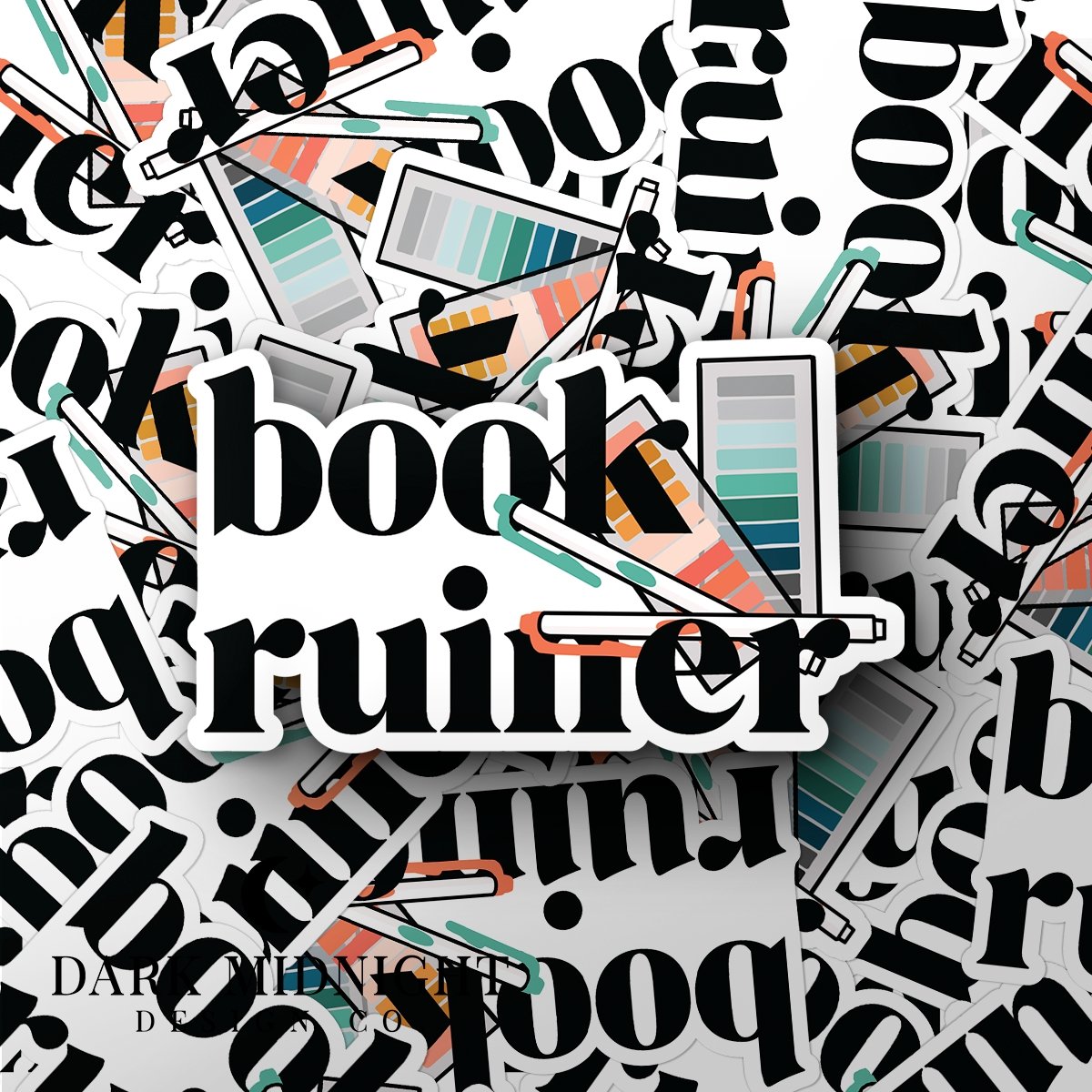 Book Ruiner - Bookish Annotation Sticker - Dark Midnight Design Co