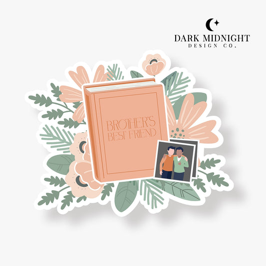 Brother's Best Friend Romance - Floral Book Tropes Sticker - Dark Midnight Design Co