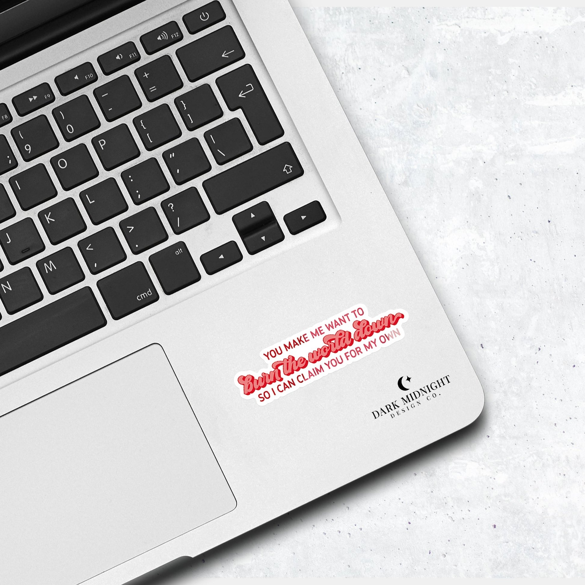 Burn The World Down - Darius Acrux Quote - Officially Licensed Zodiac Academy Sticker - Dark Midnight Design Co