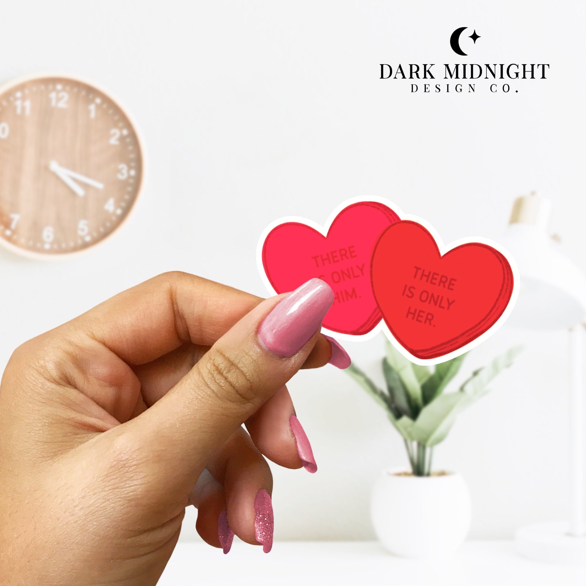 Candy Hearts - There Is Only Him - Darius Acrux & Tory Vega - Officially Licensed Zodiac Academy Sticker - Dark Midnight Design Co