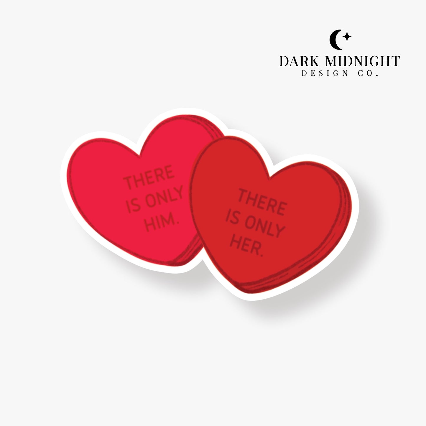 Candy Hearts - There Is Only Him - Darius Acrux & Tory Vega - Officially Licensed Zodiac Academy Sticker - Dark Midnight Design Co