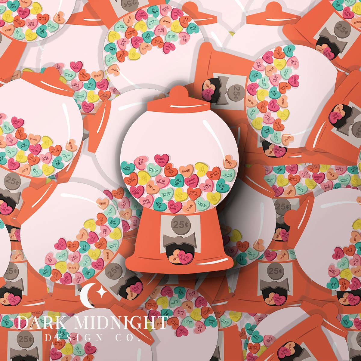 Candy Machine Good Girl Candy Hearts Sticker - Dark Midnight Design Co
