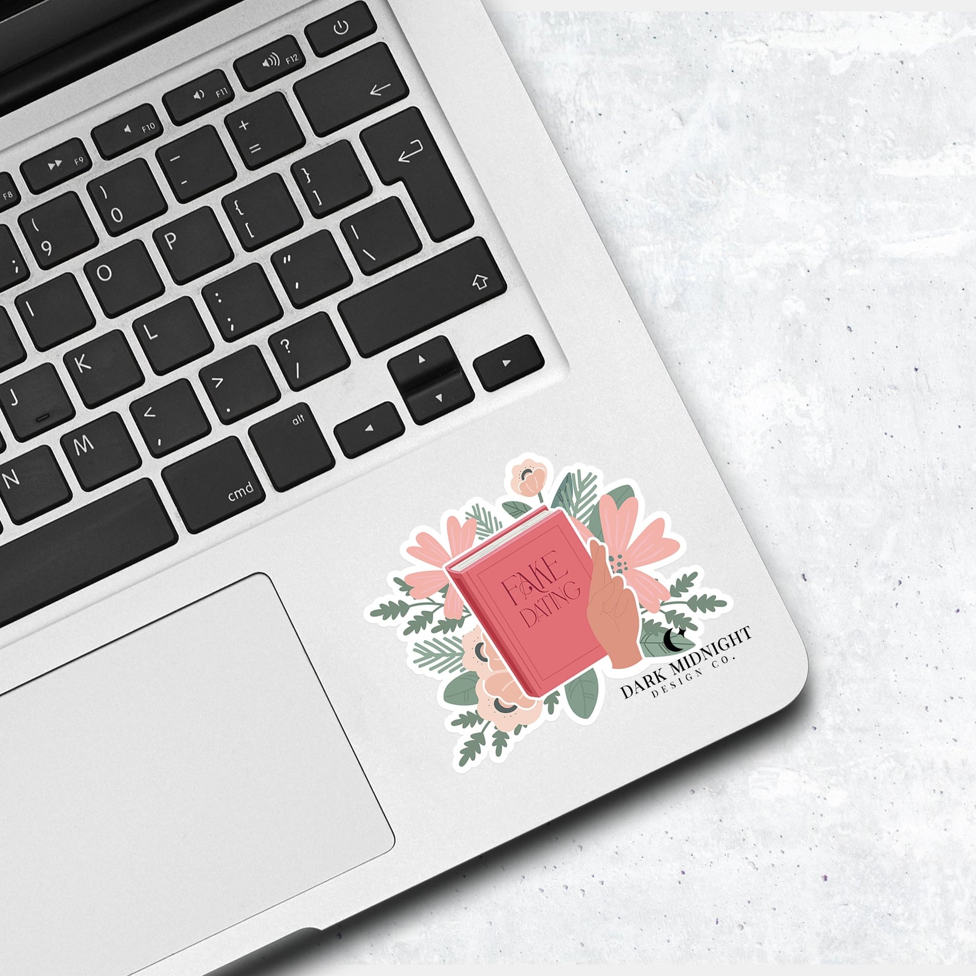 Fake Dating - Floral Book Tropes Sticker - Dark Midnight Design Co