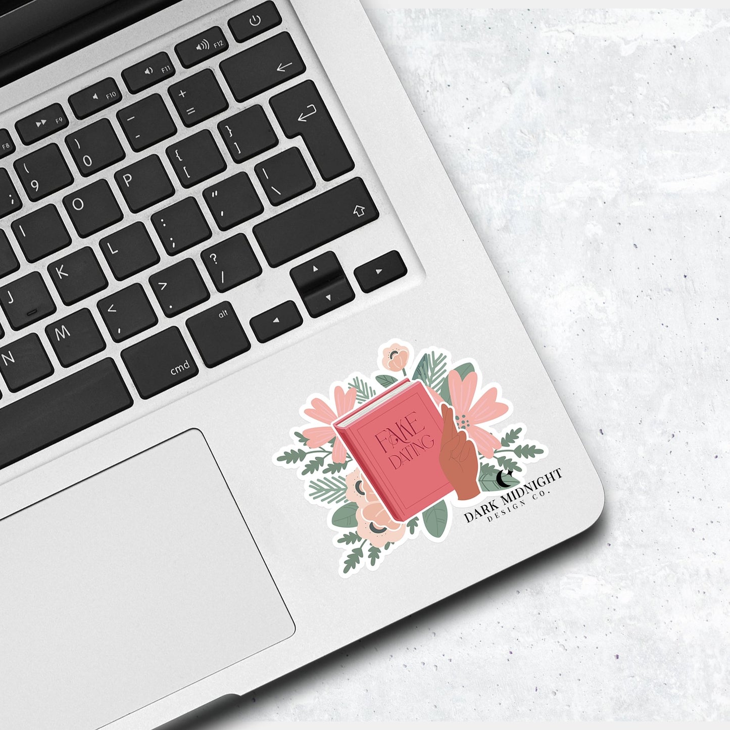 Fake Dating - Floral Book Tropes Sticker - Dark Midnight Design Co