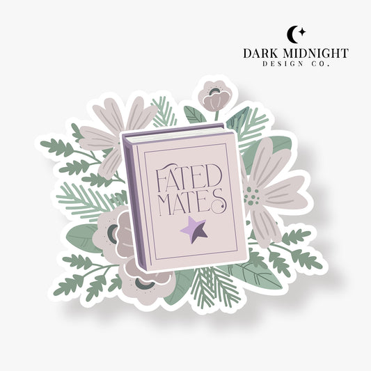 Fated Mates - Floral Book Tropes Sticker - Dark Midnight Design Co
