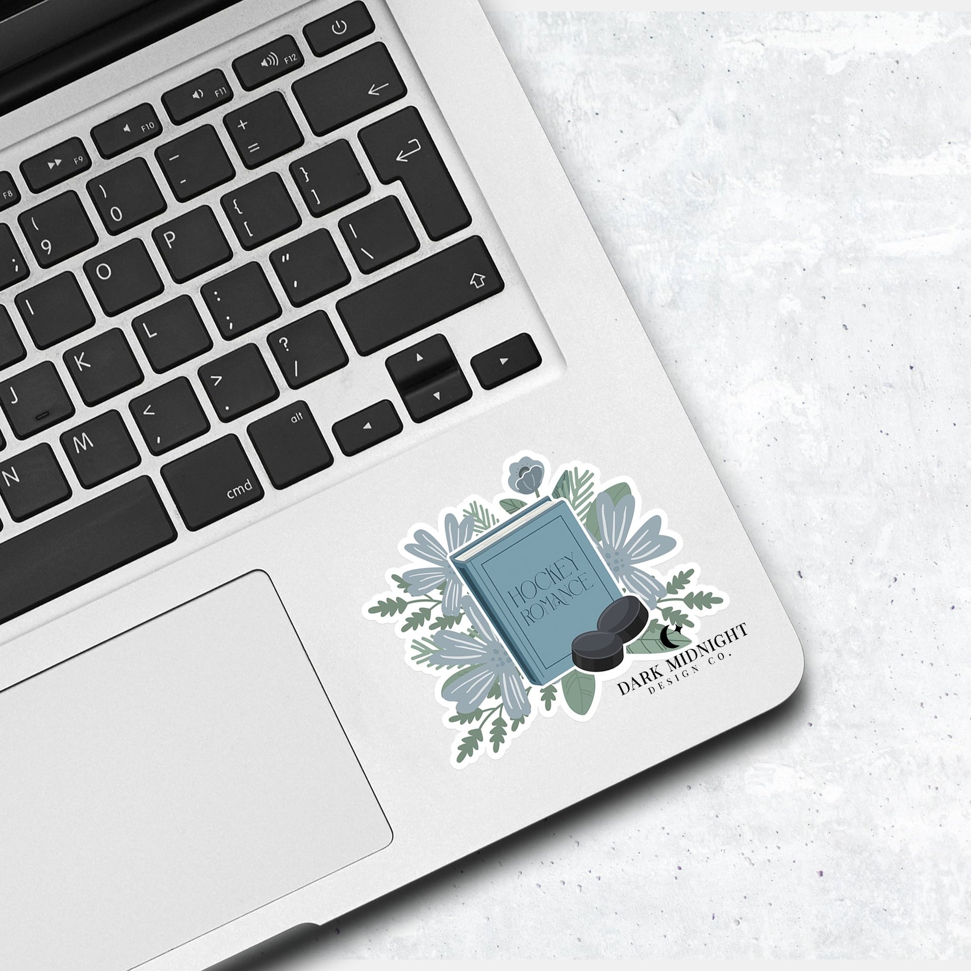 Hockey Romance - Floral Book Tropes Sticker - Dark Midnight Design Co