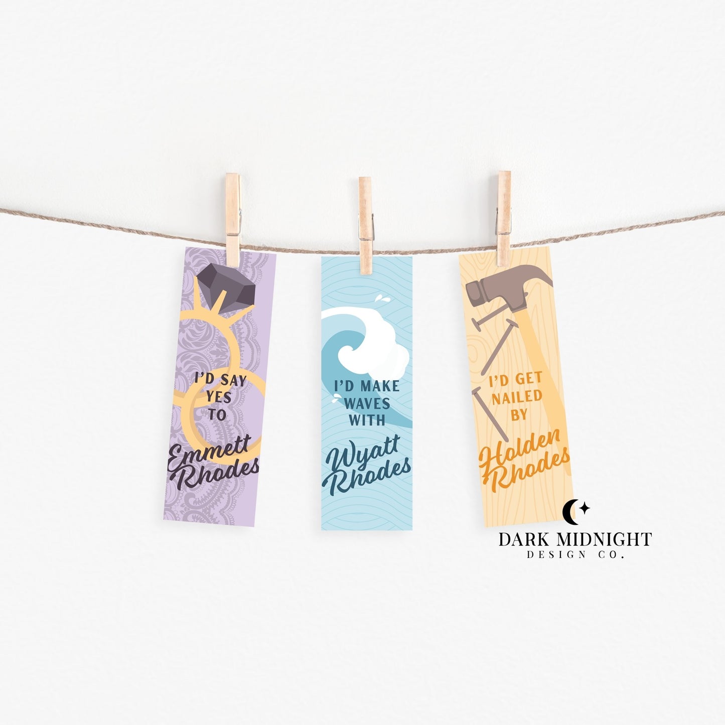 I'd Get Lost With Finn Rhodes Bookmark - Officially Licensed Queen's Cove Series - Dark Midnight Design Co