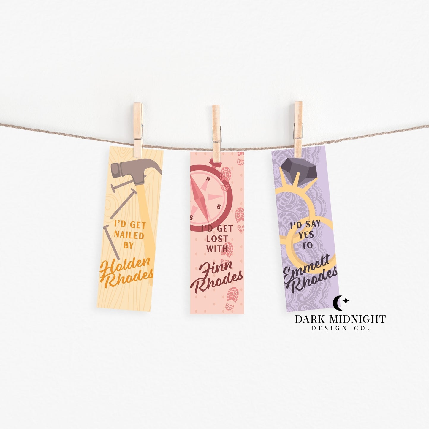 I'd Make Waves With Wyatt Rhodes Bookmark - Officially Licensed Queen's Cove Series - Dark Midnight Design Co