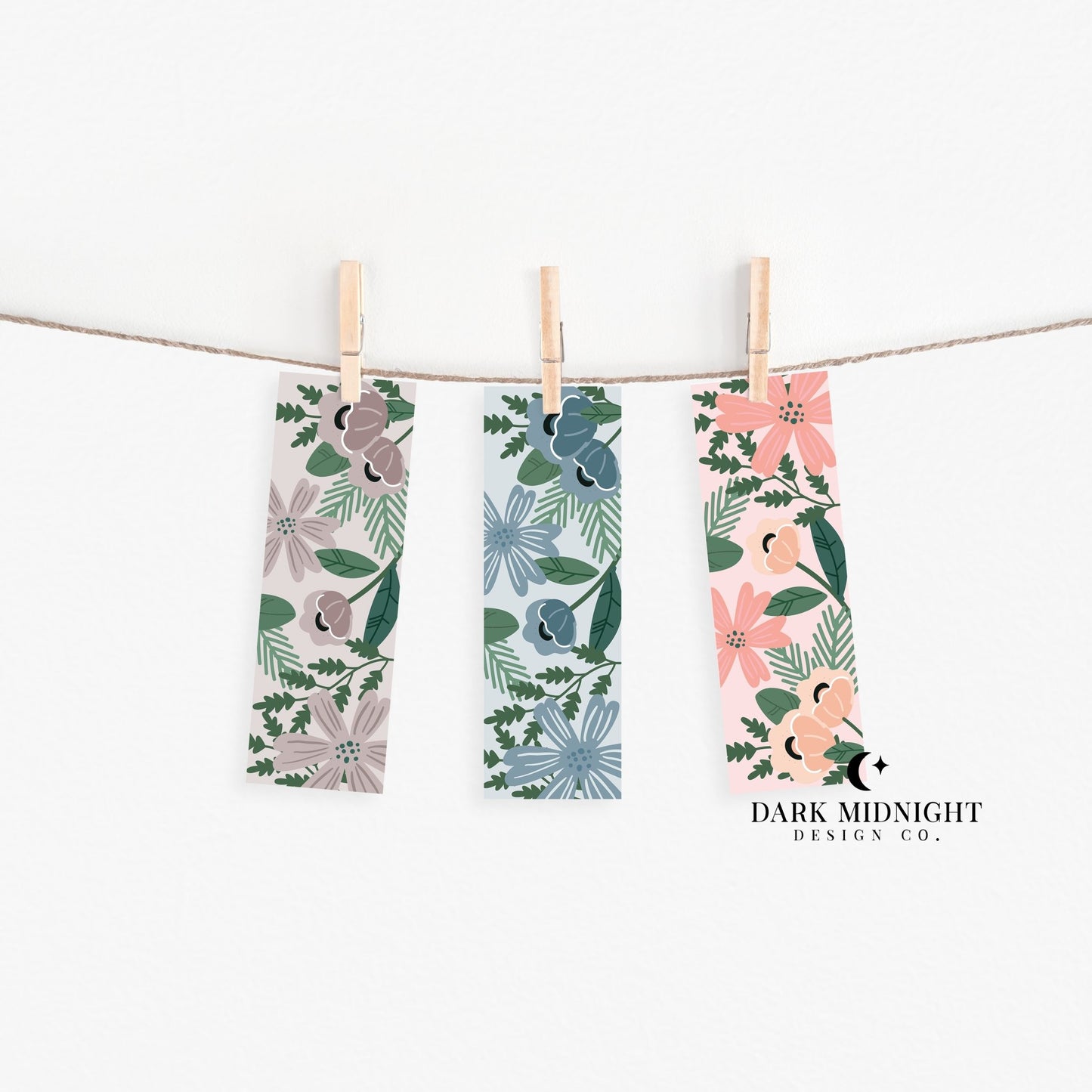 Orange Floral Bookmark - Dark Midnight Design Co