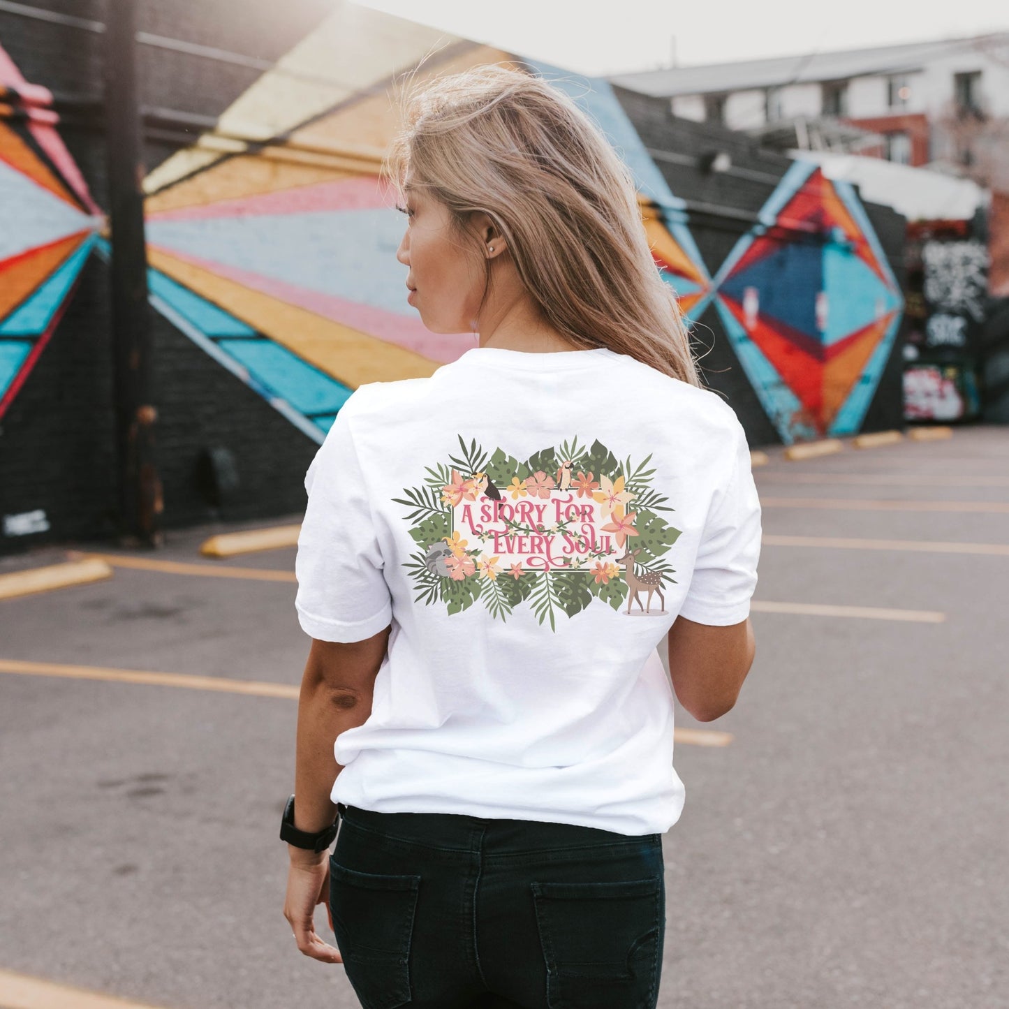 Pemberley Books Mural Tee - Officially Licensed Queen's Cove Series - Dark Midnight Design Co