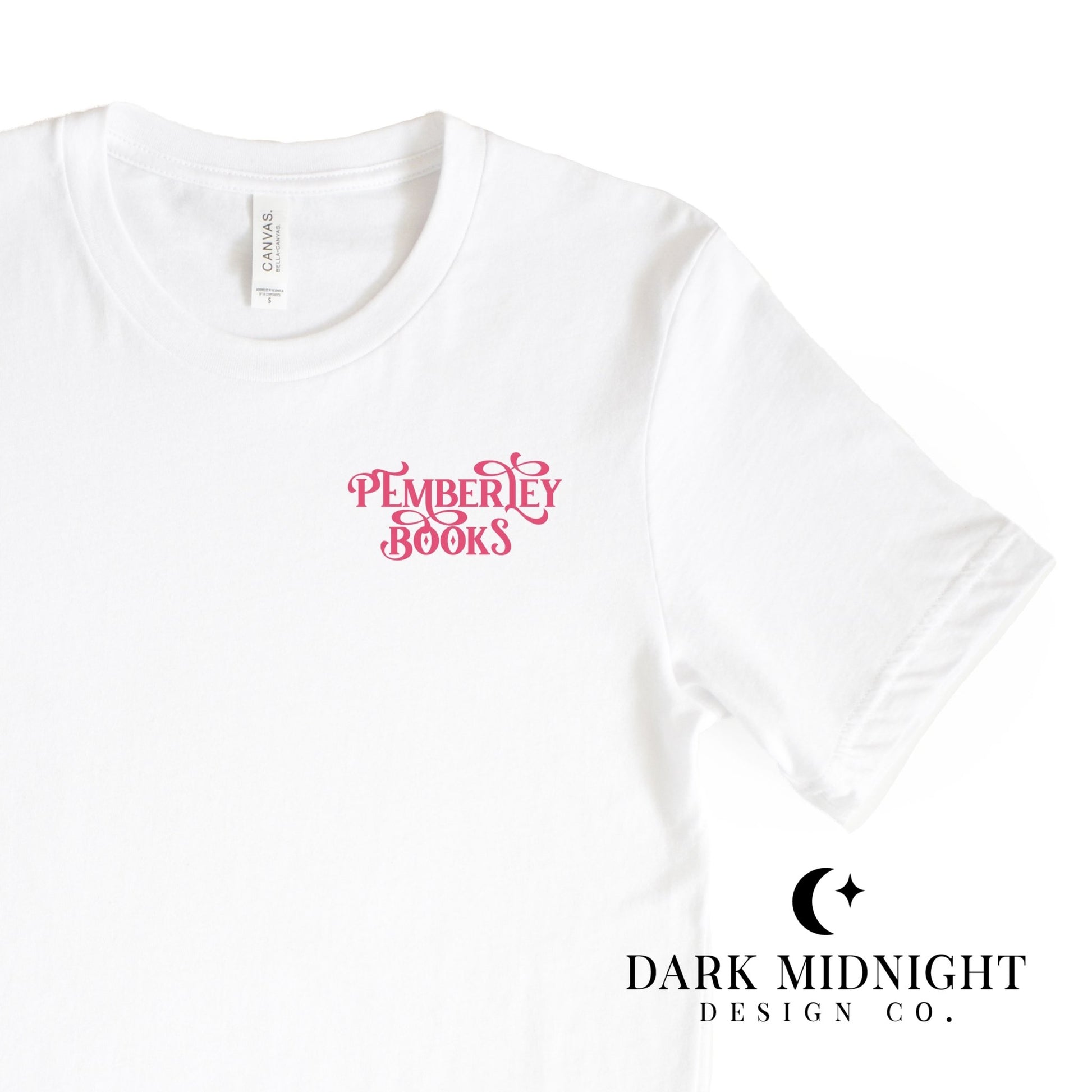 Pemberley Books Mural Tee - Officially Licensed Queen's Cove Series - Dark Midnight Design Co