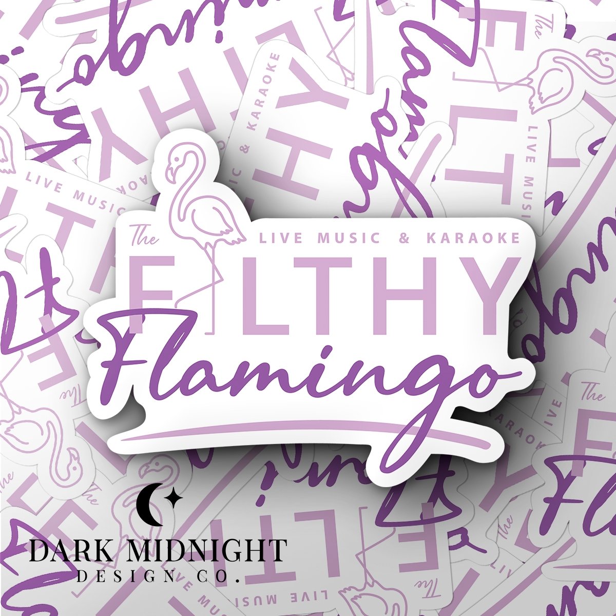 Pre-Order: Filthy Flamingo Logo Sticker - Officially Licensed Vancouver Storm Series - Dark Midnight Design Co