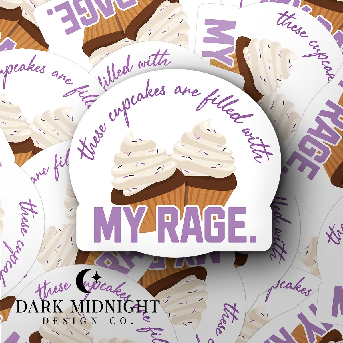 Pre-Order: Rage Cupcake Sticker - Officially Licensed Vancouver Storm Series - Dark Midnight Design Co