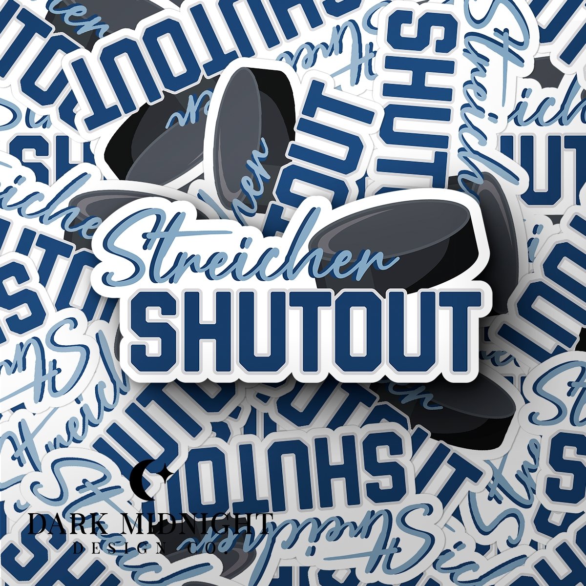 Pre-Order: Streicher Shutout Sticker - Officially Licensed Vancouver Storm Series - Dark Midnight Design Co