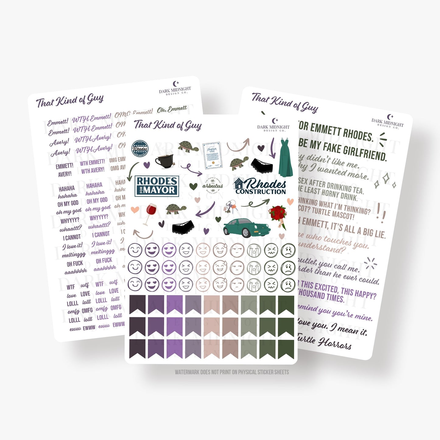 Pre-Order: That Kind of Guy Annotation Stickers - Officially Licensed Queen's Cove Series - Dark Midnight Design Co